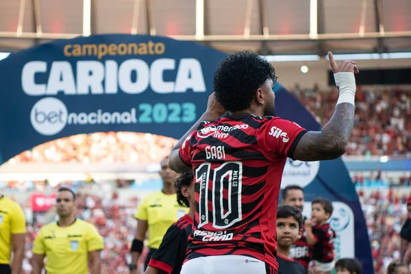 Rio Janeiro 2023 Gabigol Flamengo Partita Tra Flamengo Liguesa Valida — Foto Stock