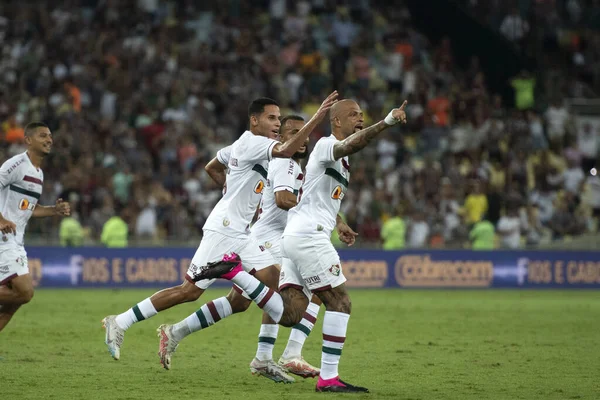 Rio Janero 2023 Fluminense対Paysandu FluminenseのFelipe Meloによる目標お祝い ブラジル人のためのFluminense Paysanduの試合 マラカン — ストック写真
