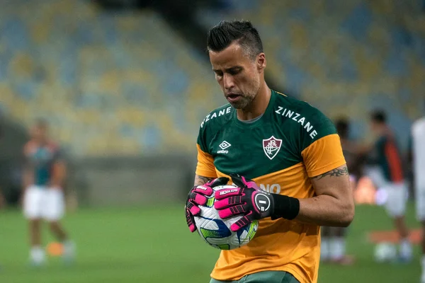 Rio de Janeiro (RJ), 12.04.2023 - Fluminense vs. Paysandu. Fabio Fluminense yap. Maracan 'da Copa do Brasil için Fluminense x Paysandu maçı.