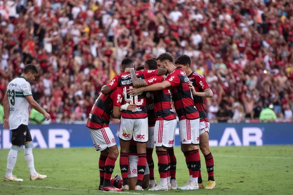 Rio Janeiro 2023 Flamengo Coritiba Celebração Meta Pelo Gabigol Flamengo — Fotografia de Stock