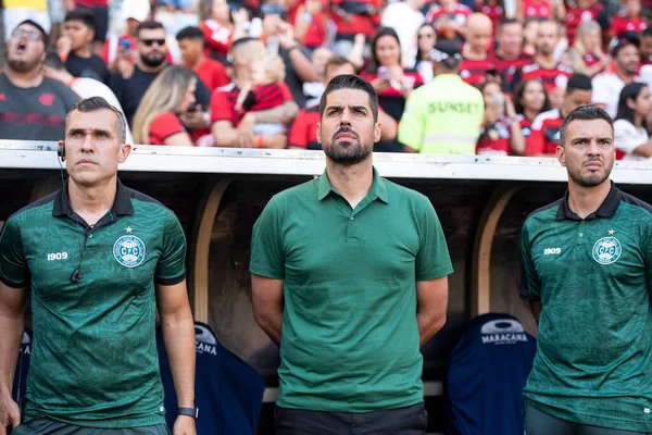 Rio de Janeiro (RJ), 15.04.2023 - Flamengo x Coritiba. Antonio Oliveira, Coritiba koçu. Maracan 'daki Brezilya Şampiyonası için Flamengo x Coritiba arasındaki maç.