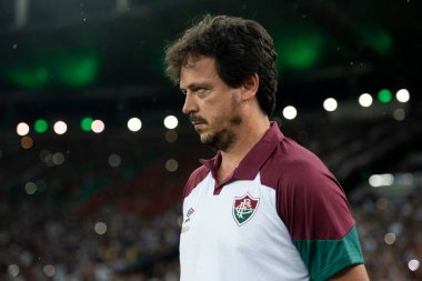 Rio de Janeiro (RJ), 18.04.2023 - Fluminense vs. En güçlüsü Fernando Diniz, Fluminense koçu. Fluminense X ile Maracan 'daki Libertadore' lar için en güçlü maç.