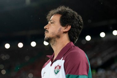 Rio de Janeiro (RJ), 18.04.2023 - Fluminense vs. En güçlüsü Fernando Diniz, Fluminense koçu. Fluminense X ile Maracan 'daki Libertadore' lar için en güçlü maç.