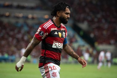 RIO DE JANEIRO, BRAZİL - 19 Nisan 2023 Flamengo ve Ublense CHL. Maracan 'daki Libertadores A Grubunun 2. turu için Flamengo x ublense arasındaki maç.