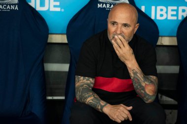 RIO DE JANEIRO, BRAZİL - 19 Nisan 2023 Flamengo ve Ublense CHL. Maracan 'daki Libertadores A Grubunun 2. turu için Flamengo x ublense arasındaki maç.