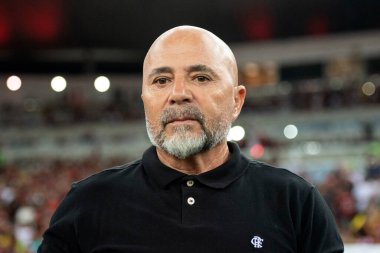 RIO DE JANEIRO, BRAZİL - 19 Nisan 2023 Flamengo ve Ublense CHL. Maracan 'daki Libertadores A Grubunun 2. turu için Flamengo x ublense arasındaki maç.