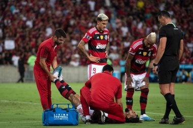 RIO DE JANEIRO, BRAZİL - 19 Nisan 2023 Flamengo ve Ublense CHL. Maracan 'daki Libertadores A Grubunun 2. turu için Flamengo x ublense arasındaki maç.