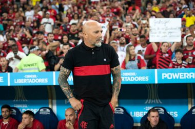 RIO DE JANEIRO, BRAZİL - 19 Nisan 2023 Flamengo ve Ublense CHL. Maracan 'daki Libertadores A Grubunun 2. turu için Flamengo x ublense arasındaki maç.
