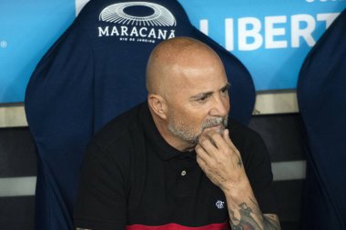 RIO DE JANEIRO, BRAZİL - 19 Nisan 2023 Flamengo ve Ublense CHL. Maracan 'daki Libertadores A Grubunun 2. turu için Flamengo x ublense arasındaki maç.