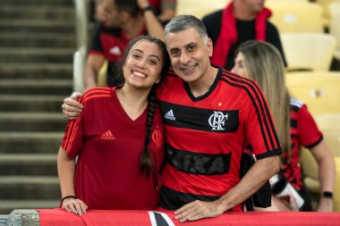 RIO DE JANEIRO, BRAZİL - 19 Nisan 2023 Flamengo ve Ublense CHL. Maracan 'daki Libertadores A Grubunun 2. turu için Flamengo x ublense arasındaki maç.