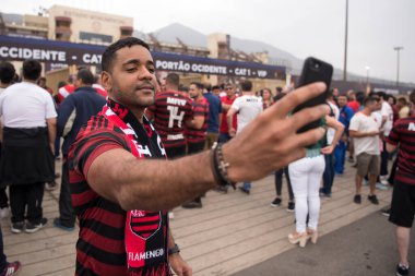 LIMA, PERU, 23RD NOVEMBER, 2019: Flamengo x River Plate Libertadores de America Cup 2019 'un Monumental Stadyumu' nda oynanan tek finalinde