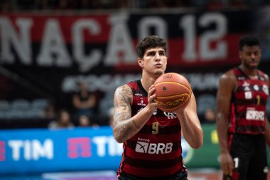 RIO DE JANEIRO, BRAZIL - 25 EKİM 2022: Flamengo x Fortaleza by NBB at Maracanzinho Stadyumu