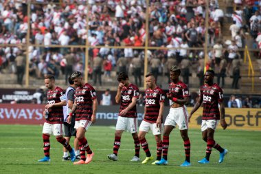 LIMA, PERU, 23RD NOVEMBER, 2019: Flamengo x River Plate Libertadores de America Cup 2019 'un Monumental Stadyumu' nda oynanan tek finalinde