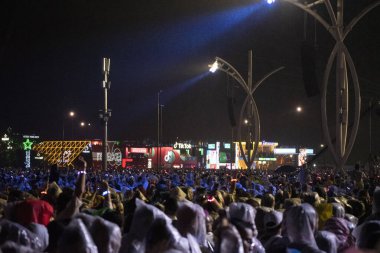 RIO DE JANEIRO, BRAZIL - 10 Eylül 2022: Rio 'daki Olimpiyat Parkı' nda Rock 'ta Coldplay grubu.