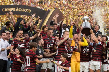 LIMA, PERU, 23RD NOVEMBER, 2019: Flamengo x River Plate Libertadores de America Cup 2019 'un Monumental Stadyumu' nda oynanan tek finalinde