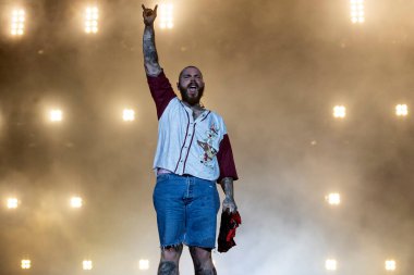RIO DE JANEIRO, BRAZIL - 3RD SEPTEMBER, 2022: Singer Post Malone at Rock in Rio at the Olympic Park.