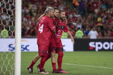 Rio de Janeiro, Brezilya - 28 Aralık 2022: 18 'de Maracana Stadyumu' nda düzenlenen Stars Maçı. 