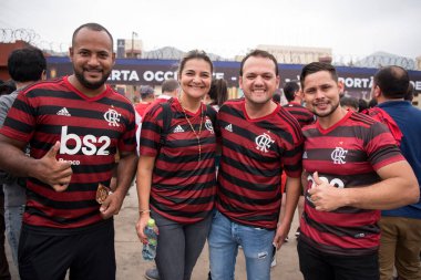 LIMA, PERU, 23RD NOVEMBER, 2019: Flamengo x River Plate Libertadores de America Cup 2019 'un Monumental Stadyumu' nda oynanan tek finalinde