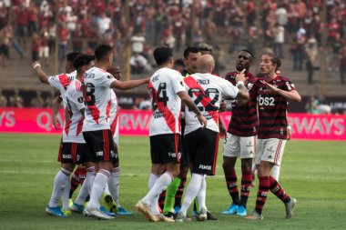 LIMA, PERU, 23RD NOVEMBER, 2019: Flamengo x River Plate Libertadores de America Cup 2019 'un Monumental Stadyumu' nda oynanan tek finalinde