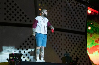 RIO DE JANEIRO, BRAZIL - 3RD EPTEMBER, 2022: Rio 'daki Olimpiyat Parkı' nda Rock 'ta Singer Post Malone.