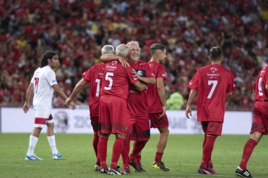 Rio de Janeiro, Brezilya - 28 Aralık 2022: 18 'de Maracana Stadyumu' nda düzenlenen Stars Maçı. 