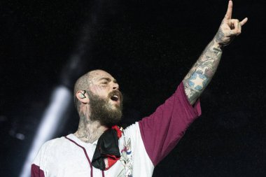 RIO DE JANEIRO, BRAZIL - 3RD EPTEMBER, 2022: Rio 'daki Olimpiyat Parkı' nda Rock 'ta Singer Post Malone.