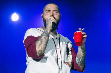 RIO DE JANEIRO, BRAZIL - 3RD SEPTEMBER, 2022: Singer Post Malone at Rock in Rio at the Olympic Park.