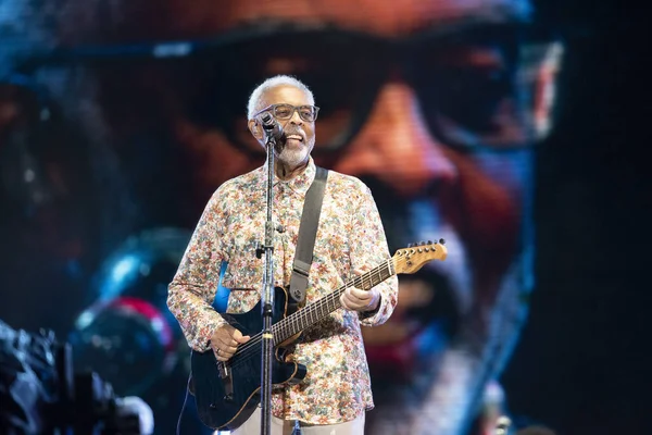 RIO DE JANEIRO, BRAZİL - 4 Eylül 2022: Olimpiyat Parkı Rock 'ta şarkıcı Gilberto Gil.