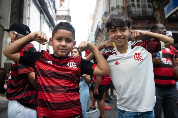 Rio Janeiro 2022 Célébration Des Joueurs Flamengo Pour Les Titres — Photo