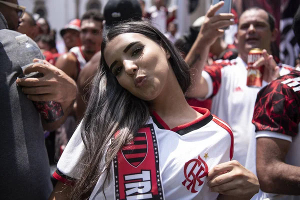 Rio Janeiro 2022 Celebração Dos Jogadores Flamengo Pelos Títulos Copa — Fotografia de Stock