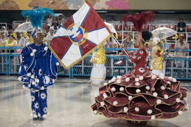 Rio de Janeiro, RJ, Brezilya - 02 Mart 2019: Rio Karnavalı 2019. Rio de Janeiro 'da Karnaval Geçidi.