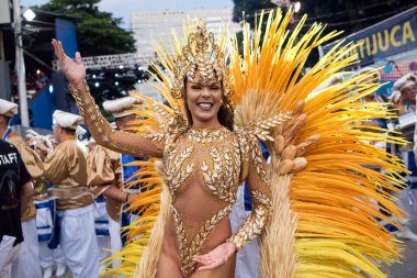 Rio de Janeiro, RJ, Brezilya - 03 Mart 2019: Rio Karnavalı 2019. Rio de Janeiro 'daki Özel Karnaval Grubu Geçidi.