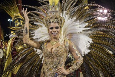Rio de Janeiro, RJ, Brezilya - 02 Mart 2019: Rio Karnavalı 2019. Rio de Janeiro 'da Karnaval Geçidi.