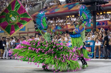 Rio de Janeiro, RJ, Brezilya - 09 Mart 2019: Rio Karnavalı 2019. Rio de Janeiro 'daki Özel Karnaval Grubu' nun şampiyon okullarının geçit töreni.