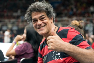 Rio de Janeiro, Brezilya - 19 Mayıs 2019: Maracanzinho 'da oynanan NBB 2018 / 2019 final karşılaşması Flamengo x Franca ile oynanan maç.