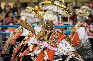 Rio de Janeiro, RJ, Brezilya - 09 Mart 2019: Rio Karnavalı 2019. Rio de Janeiro 'daki Özel Karnaval Grubu' nun şampiyon okullarının geçit töreni.