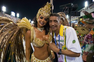 Rio de Janeiro, RJ, Brezilya - 03 Mart 2019: Rio Karnavalı 2019. Rio de Janeiro 'daki Özel Karnaval Grubu Geçidi.