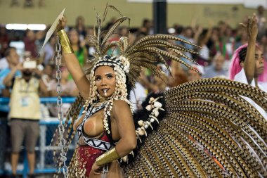 Rio de Janeiro, RJ, Brezilya - 09 Mart 2019: Rio Karnavalı 2019. Rio de Janeiro 'daki Özel Karnaval Grubu' nun şampiyon okullarının geçit töreni.