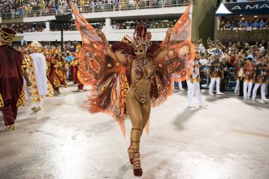 Rio de Janeiro, RJ, Brezilya - 03 Mart 2019: Rio Karnavalı 2019. Rio de Janeiro 'daki Özel Karnaval Grubu Geçidi.