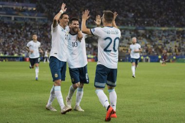 Rio de Janeiro, Brezilya - 28 Haziran 2019: Venezuela x Arjantin Amerika Kupası 2019 Maracana Stadyumu 