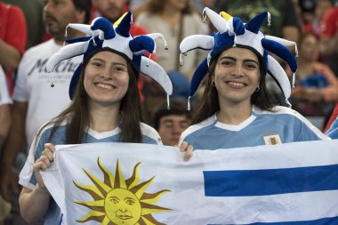 Rio de Janeiro, Brezilya - 24 Haziran 2019: Amerika Kupası 2019 Maracana Stadyumu 'nda Şili ve Uruguay karşılaşması