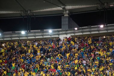 Rio de Janeiro, Brezilya - 07 Temmuz 2019: Brezilya Copa America 2019 Şampiyonu. Brezilya-Peru maçı Copa America 2019 finali için Rio de Janeiro 'nun kuzeyindeki Maracana Stadyumu' nda oynanacak..