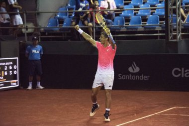 RIO DE JANEIRO, RJ - 20.02.2019 Rio Açık 2019, Dünya Tenis Turu 'nun ATP 500' ü, Rio de Janeiro 'nun güney bölgesindeki Jokey Kulübü Brasileiro' da düzenlendi.