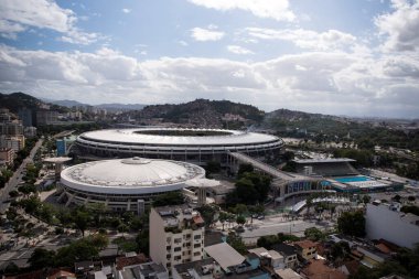 Rio de Janeiro, Brezilya - 07 Temmuz 2019: Brezilya Copa America 2019 Şampiyonu. Brezilya-Peru maçı Copa America 2019 finali için Rio de Janeiro 'nun kuzeyindeki Maracana Stadyumu' nda oynanacak..