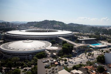 Rio de Janeiro, Brezilya - 21 Nisan 2019: Gabigol do Flamengo 'nun anılması. Maracana Stadyumu 'ndaki Carioca Şampiyonası finali için Flamengo x Vasco arasındaki maç.