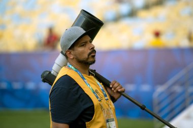 Rio de Janeiro 'da. Brezilya - 16 Haziran 2019: Paraguay, Amerika Kupası 2019 Maracana Stadyumu 'nda Katar' a karşı.