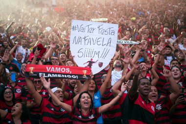 Rio de Janeiro, Brezilya - 21 Nisan 2019: Gabigol do Flamengo 'nun anılması. Maracana Stadyumu 'ndaki Carioca Şampiyonası finali için Flamengo x Vasco arasındaki maç.