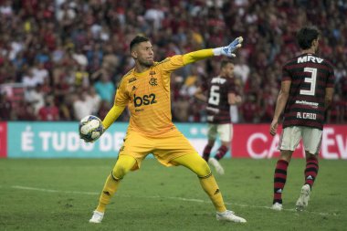 Rio de Janeiro, Brezilya - 21 Nisan 2019: Gabigol do Flamengo 'nun anılması. Maracana Stadyumu 'ndaki Carioca Şampiyonası finali için Flamengo x Vasco arasındaki maç.