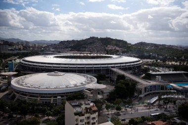 Rio de Janeiro, Brezilya - 07 Temmuz 2019: Brezilya Copa America 2019 Şampiyonu. Brezilya-Peru maçı Copa America 2019 finali için Rio de Janeiro 'nun kuzeyindeki Maracana Stadyumu' nda oynanacak..