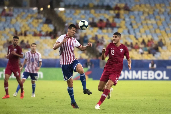 stock image Rio de Janeiro. Brazil - June 16, 2019: Paraguay vs Qatar at Maracana Stadium for America Cup 2019